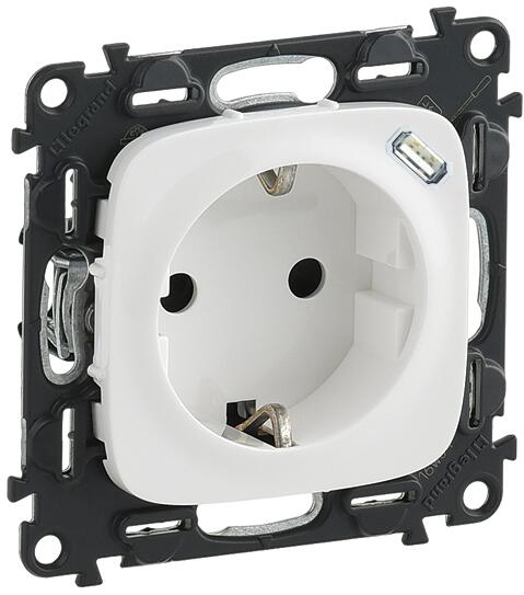 Legrand 753005 Valena Allure Steckdose mit Kinderschutz USB C Ladestecker, ultraweiß