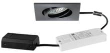 Brumberg TIRREL-S LED-Einbaustrahlerset mit LED-Modul, Konverter DALI dimmbar und Anschlussbox, 6W, 3000K, quadratisch, schwenkbar
