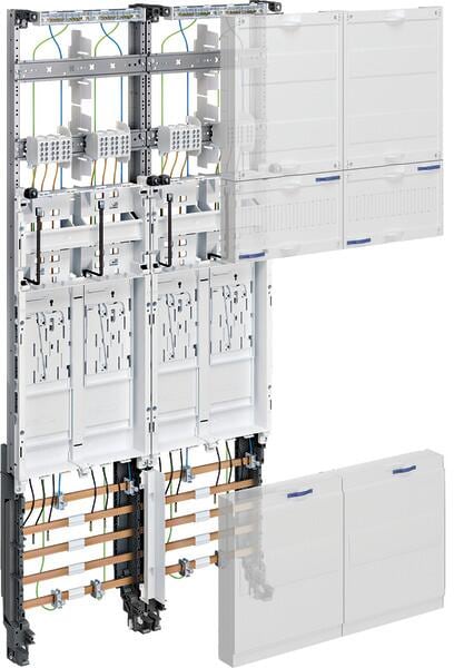 Hager ZK3EL24N Komplettfeld, univers Z, 4 Zählerplätze, BKE-I, OKK, H=1050mm, 2-feldig