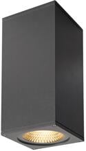 SLV BIG THEO WALL, Outdoor Wandleuchte, zweiflammig, LED, 3000K, Flood up/Beam down, silbergrau (234515)