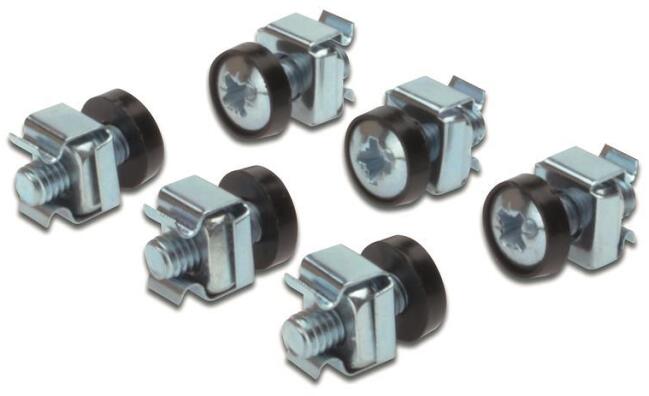 Assmann DN-19 SET DIGITUS Befestigungssatz für 483mm / 19‘‘, Käfigmuttern & Schrauben, M6, Stahl, 50Stk (DN-19 SET)