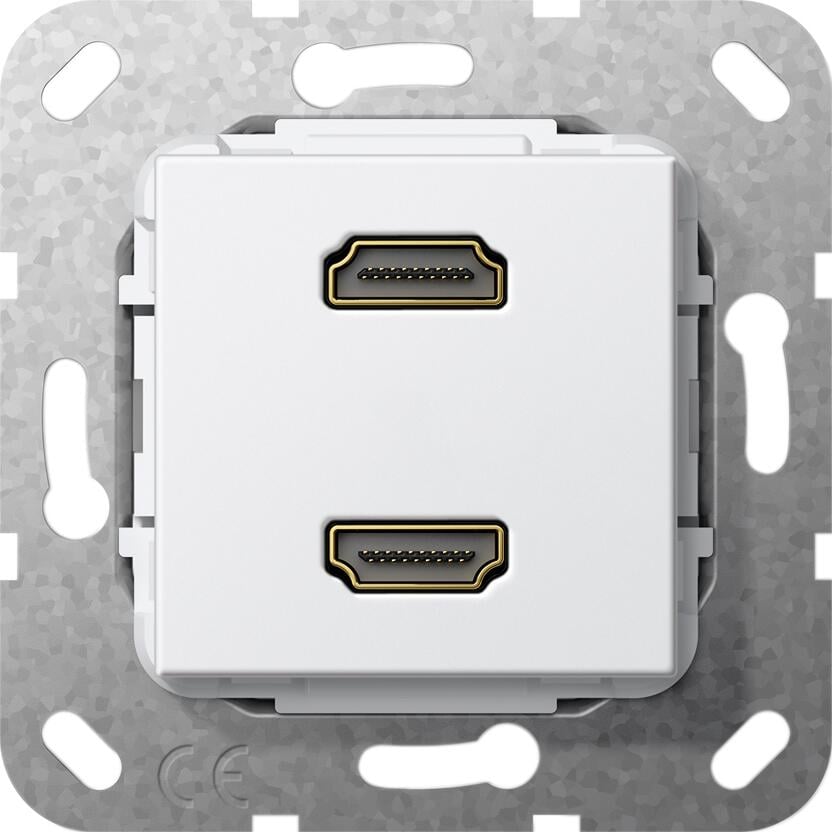 Einsatz HDMI High Speed with Ethernet 2fach reinweiß Gira 567203