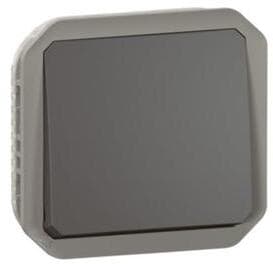 Legrand Plexo New Einsatz Taster 10A, Steckklemmen (SL), IP 55, anthrazit (069810L)