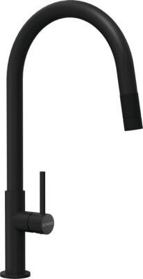 Schock 536120S Talia Einhebelmischer, Hochdruck, Ausziehbrause, Schwenkbereich 360°, schwarz