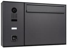 ekey HELLO-Briefkasten Aufputz mit DoorBird-Sprechanlage D1100E und ekey sLine Fingerprint, Antrazit (204511)