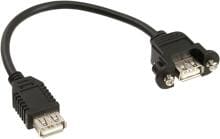 InLine USB 2.0 Adapterkabel, Buchse A auf Einbaubuchse A, 0,20m (33441D)