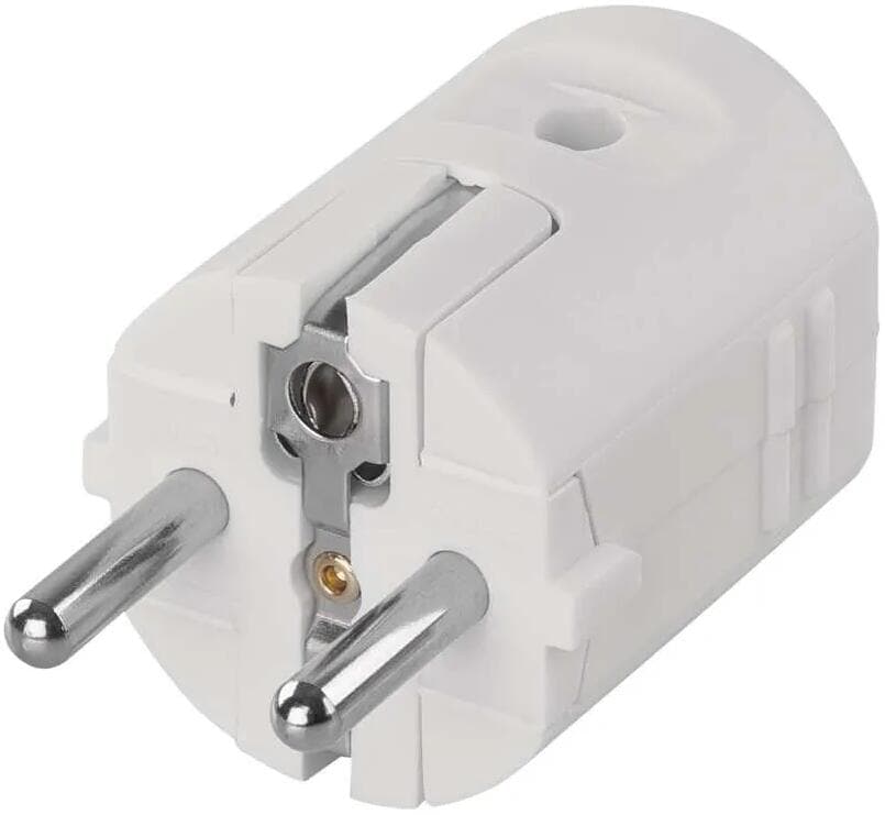 EMOS P0034 Stecker für Verlängerungskabel, gerade, weiß (1906110200 )