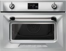 Smeg SO4902M1X Kompakt Kombi-Mikrowelle mit Backofenfunktion, 59,7 cm breit, 40 L, Vapor Clean, Warmhalten, Edelstahloptik