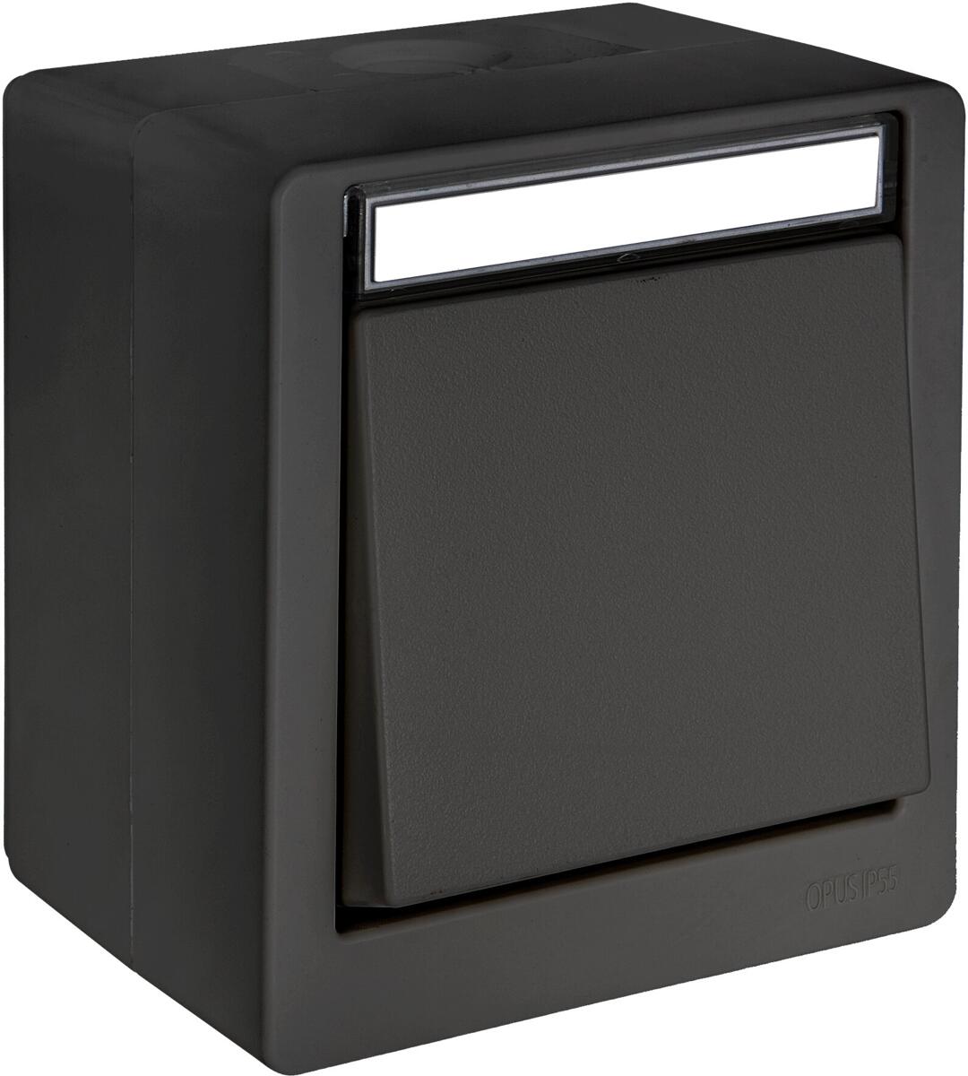 OPUS RESIST Taster, Wechsler, Aufputz, schwarz (755.641.01)
