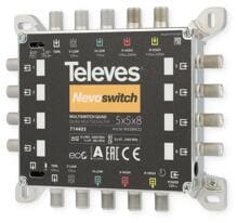 Televes MS58NCQ QUAD-taugliche NEVO Multischalter mit 5 Eingängen und 8 Ausgängen (714403)