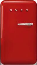 Smeg FAB10HLRD6 50"s Style Retro Stand Kühlschrank, 54,5 cm breit, 135 L, Linksanschlag, rot