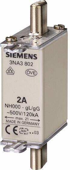 Siemens 3NA3807 NH-Sicherungseinsätze GL/GG 20A, 3 Stck.