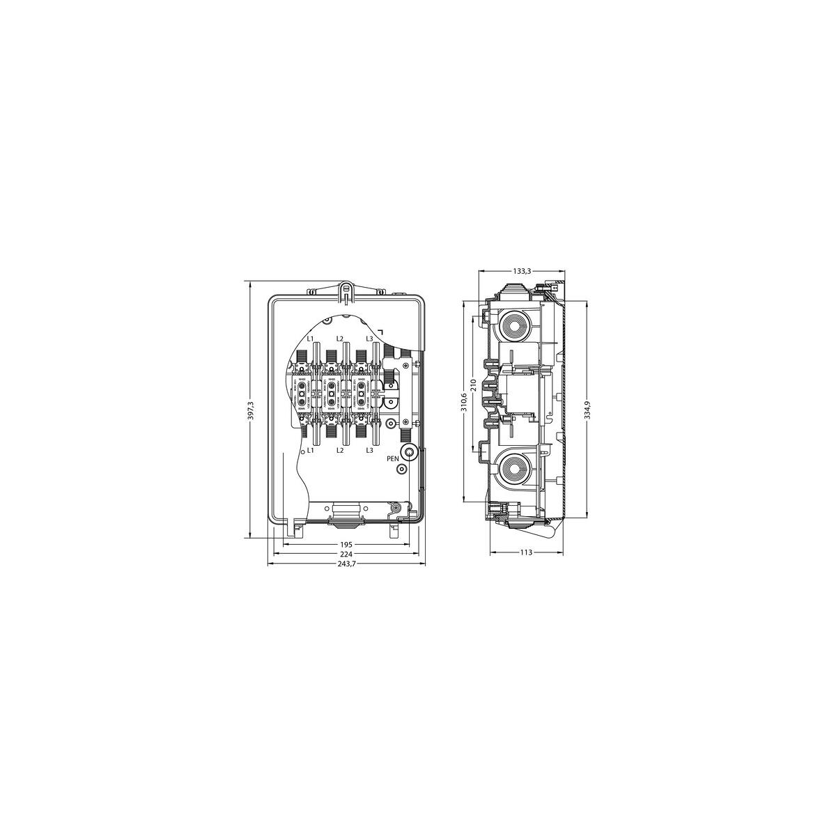 Uesa Kabel-Hausanschlusskasten HAK00 mit transparenten Deckel (164430)