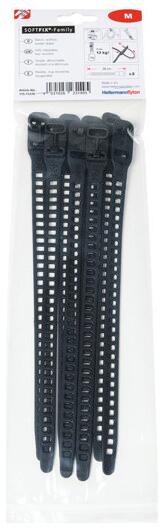 Wiederverwendbare Softbinder 5er Set - Elastische Kabelbinder 7x180mm