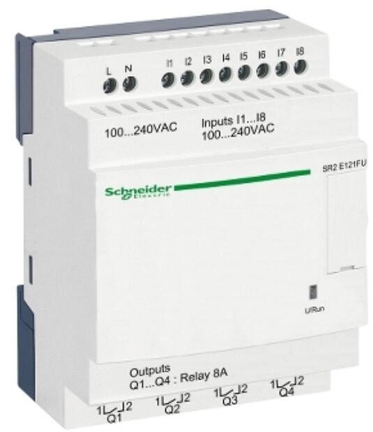 Schneider Electric SR2E121FU SPS-Steuerrelais, Zelio Logic, kompakte Ausführung, 10 E/A, 100 bis 240 VAC, Uhr