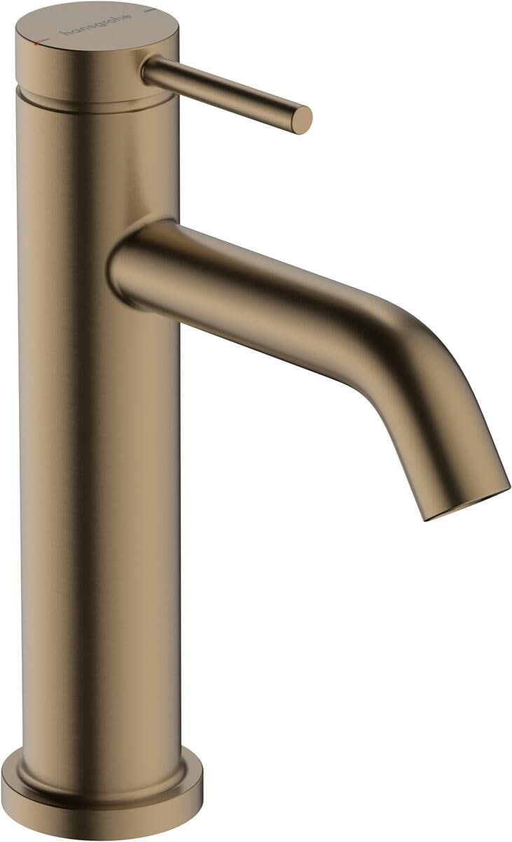 hansgrohe Tecturis S Einhebel-Waschtischarmatur 110 wassersparend+ mit Zugstangen-Ablaufgarnitur, Messing, 4 l/min, Brushed Bronze, (73310140)