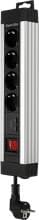 REV Steckdosenleiste Supraline, Schalter und USB, 4-Fach, 2xUSB, mit Schalter, 2,2m Kabel, silber (0014438713)