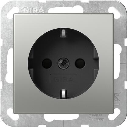 Gira SCHUKO-Steckd. SP o.Kr. SRK System 55 Edelstahl (4383600)