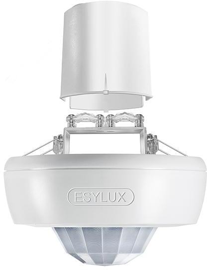 Esylux Deckeneinbau-Präsenzmelder 360°, Aufputz, Reichweite ca. Ø 24 m, Nulldurchgangsschaltung, weiß (EB10431739)