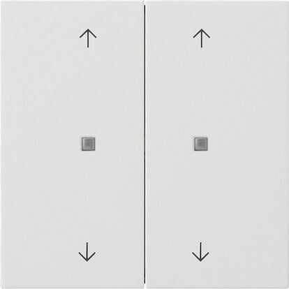 Gira 5174112 KNX Taster, Wippe 2fach mit Pfeilsymbolen, Flächenschalter, reinweiß glänzend