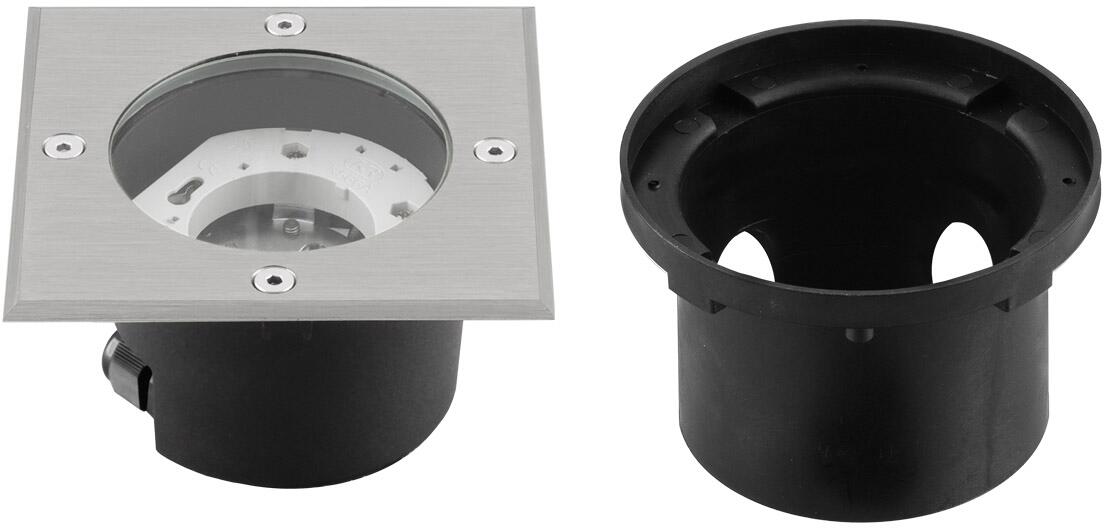 EVN Bodeneinbau, quadratisch, EDS / Alu, IP67, GX53, max. 9W, 230V, grau (677410)