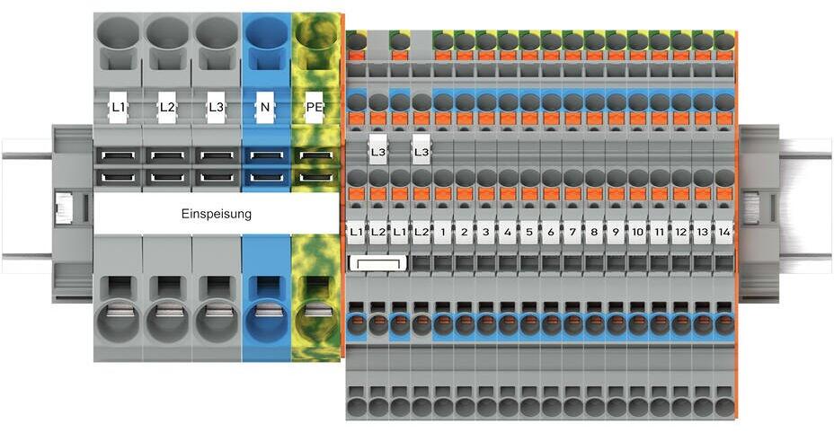 Wago 821-110 TOPJOB S-Hauptverteiler-Set FI/LS, mit Betätigungsöffnung und Drücke