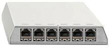 Rutenbeck PP-Cat.6A iso-6 Ap rw, 10 Gigabit-Patchpanel, geschirmt, Aufputz, für Tisch-/Wandmontage, REG-Montage mit Hutschienenadapter, 6 RJ45-Steckbuchsen, reinweiß (23611106)