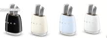 Smeg KBSF02PB 50's Style Messerblock-Set, 6 tlg., Gehäuse Carbonstahl
