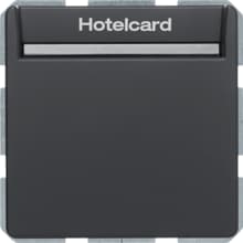 Berker 16406096 Relais-Schalter mit Zentralstück für Hotelcard Berker, Q.1/Q.3, anthrazit samt, lackiert