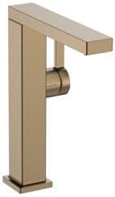hansgrohe Tecturis E Einhebel-Waschtischarmatur 210 Fine CoolStart mit Schwenkauslauf und Push-Open Ablaufgarnitur, Messing, 5 l/min, Brushed Bronze, (73063140)