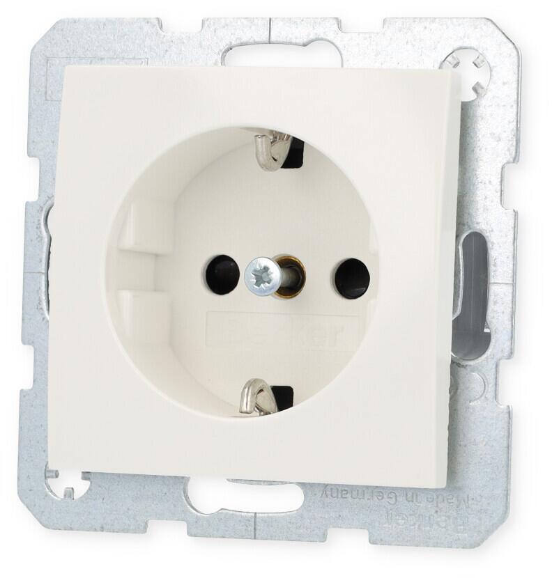 Berker 41238989 Steckdose SCHUKO mit erhöhtem Berührungsschutz, S.1, polarweiß glänzend