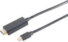 S-CONN Mini Displayportkabel 1.4 Kabel, mDP-HDMI, 4K60Hz, 2,0m, schwarz (10-72035)