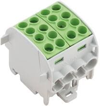 Weidmüller WPD 202 4x35/4x25 GN Potentialverteilerklemme, Schraubanschluss, 35qmm, 8 Anschlüsse, 1 Etage, grün (1561620000)
