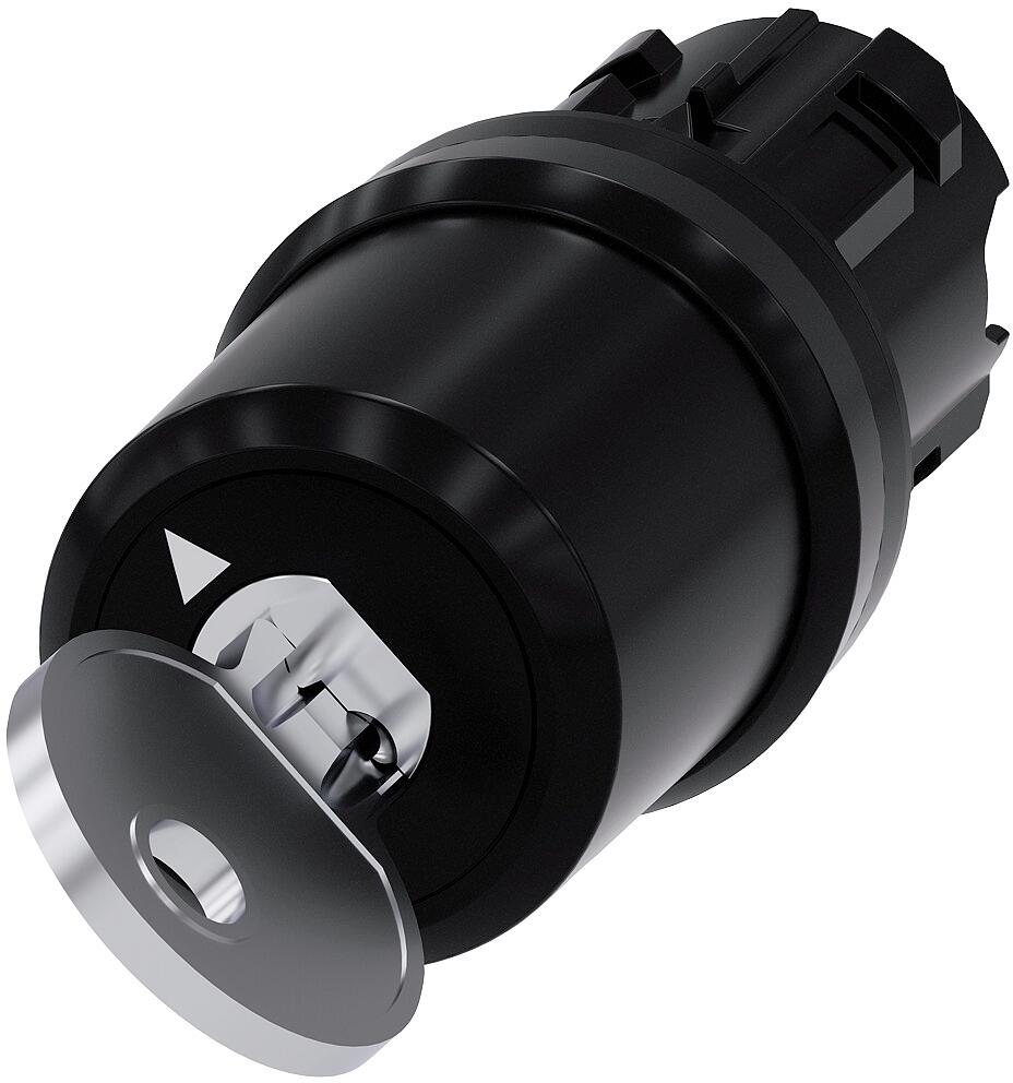 Siemens 3SU1000-5BC01-0AA0 Schlüsselschalter Siemens, 22 mm, rund, Kunststoff, Schließ-Nr. SSG10, mit 2 Schlüsseln, 2 Schaltstellungen O