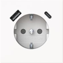 Busch-Jaeger 20 EUCB2USBAC-44M SCHUKO USB-Steckdosen-Einsatz Safety+, art linear, USB A/C , studioweiß matt (2CKA002011A6318)