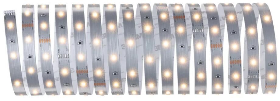 Paulmann MaxLED 250 LED Strip Einzelstripe Warmweiß 5m 19W 300lm/m 2700K, silber (79855)
