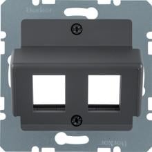 Berker 14641606 Zentralplatte für Krone Modular Jacks Zentralplattensystem, S.1/B.3/B.7, anthrazit matt/samt