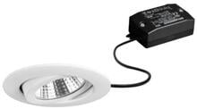 Brumberg BB03 LED-Einbaustrahlerset mit LED-Modul und Konverter schaltbar, 6W, 630lm, 3000K, rund, schwenkbar