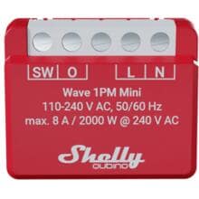 Shelly Qubino Wave 1PM Mini Z-Wave Schalter, 1 Kanal, 8 A, mit Leistungsmesser (Shelly_W_1PM_Mini)