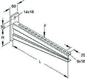 Niedax KTAS400 Hängestiel/ Wandausleger, schwer, 110x430 mm, 5,0 kN, feuerverz.
