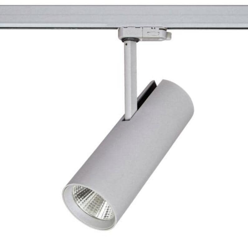 Brumberg Maxi LED-Schienenstrahler, 230 V AC, 50 Hz, 32 W, CRI > 90, 30°, 3000 K, rund, struktur, silber (88397683DA)
