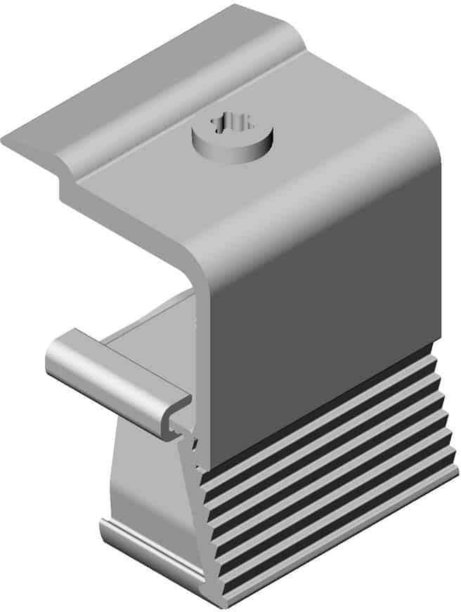 AmbiVolt AMB-EAS-EK-GND Easy Click Endklemme 28-45 mm mit Erdungsfunktion, Silber (325)