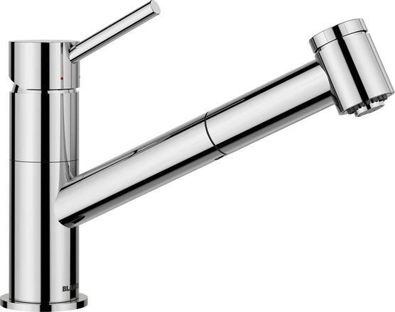 Blanco Kano-S Vario Armatur, Hochdruck, Auslauf 120° schwenkbar mit umstellbarem Schlauchauszug, chrom (527961)