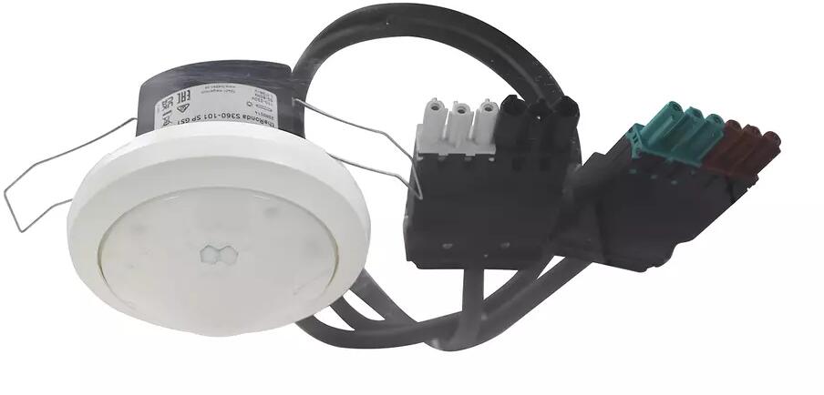 Theben theRonda S360-101 SP GST Präsenzmelder (PIR) Deckenmontage innen, 360° rund, 8 m, Kabel und Wieland GST18 Stecker, 1 Kanal Licht, 1 Tastereinga