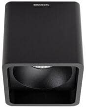 Brumberg QUBIC LED-Anbaudownlight, 230VAC, 50Hz, 12,5W (direkt) + 2W (indirekt), 60°, 1130lm, 3000K, eckig, schwarz (12040183)
