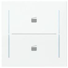 Busch-Jaeger LFST/A.2.70.11-44G Taster für Keypad, art linear, 2-fach, Symbol Szene, studioweiß glänzend (2CKA006199A0383)
