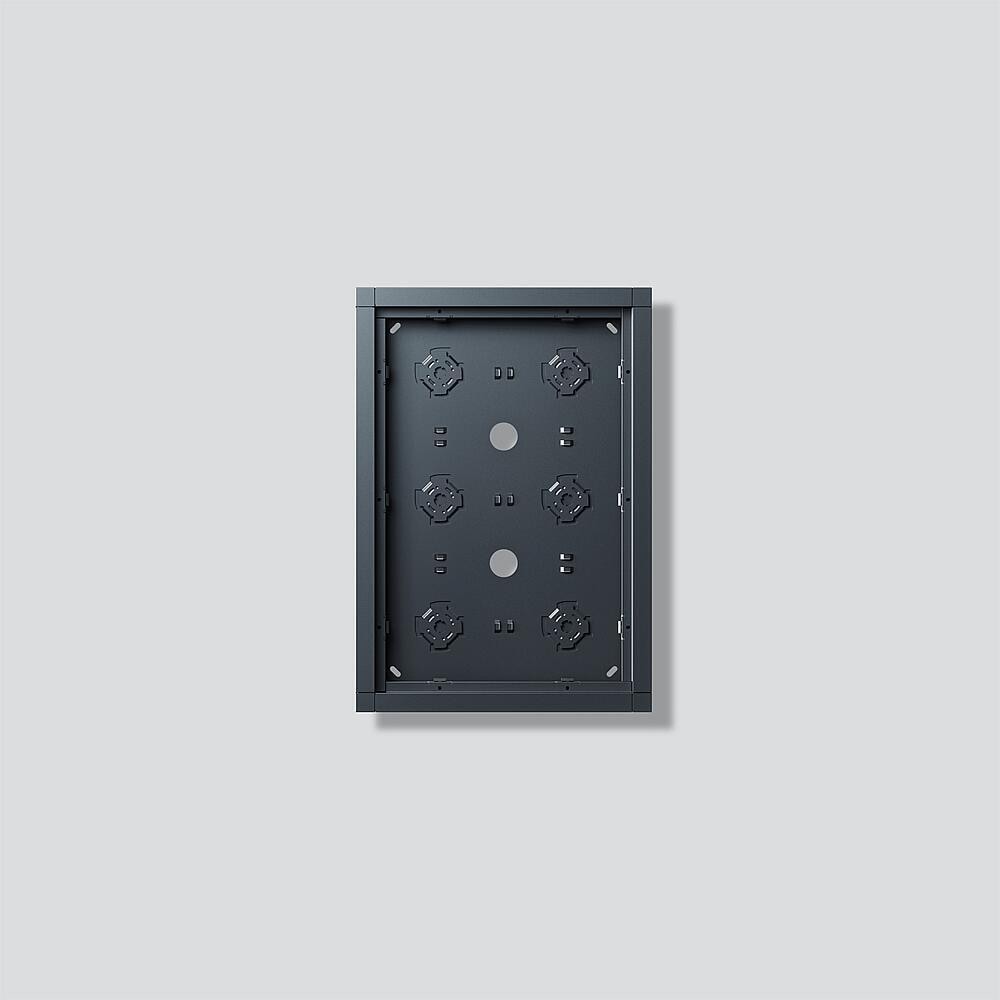 Siedle GA 612-3/2-01 AG Aufputzgehäuse für 6 Funktionsmodule, Aluminium, Diebstahlsicherung integrierbar anthrazitgrau (210012249-00)