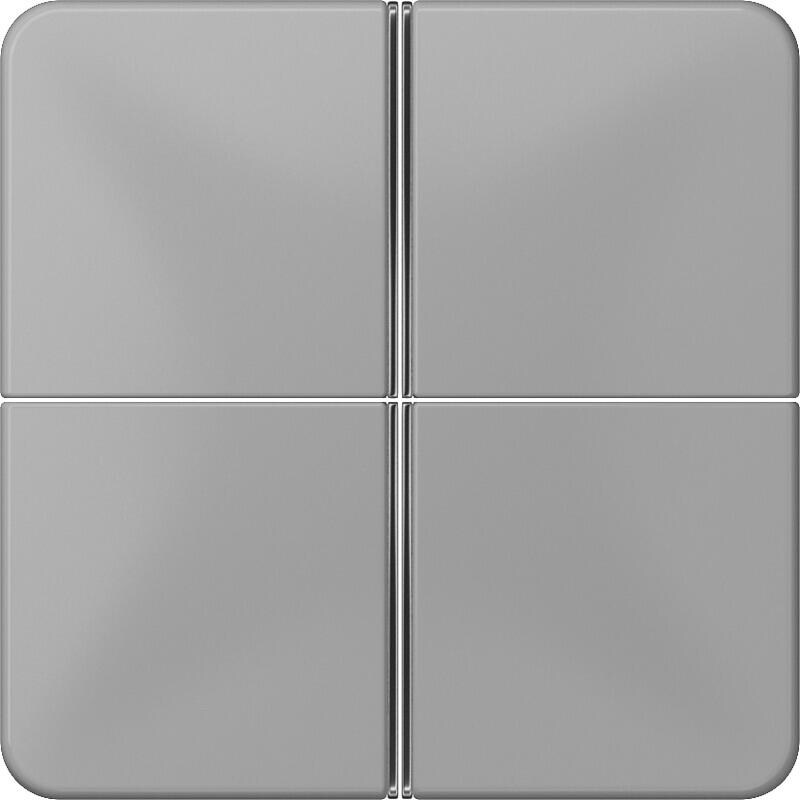 Tastensatz 4fach, komplett, grau, CD 500 & CD plus, Jung CD404TSAGR