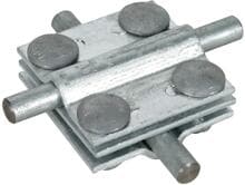 Dehn KS 8.10 8.10 FL30 ZP FRSM8 STTZN Kreuzstück St/tZn für Rd 8-10/8-10mm - Rd 8-10/Fl 30mm-Fl 30/30mm mit Zwischenplatte (318203)
