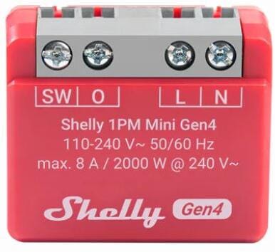 Shelly 1PM Mini Gen4 Relais, Schalter, WLAN, Bluetooth, Zigbee (Shelly_1PM_Mini Gen4)